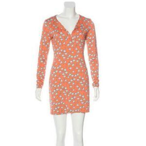 Diane Von Furstenberg DVF Reina Patterned Mini Silk Dress